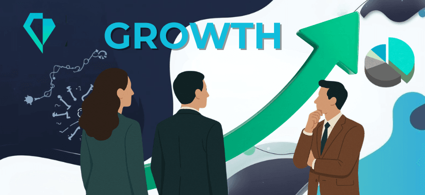 Hand drawing a circular coaching framework linking Leadership, Develop, Practice, Mentoring, Training, and Career on a notebook.