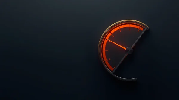 Illustration of a car tachometer redlining deep in the red zone, symbolizing pacesetting leadership pushing a team toward burnout