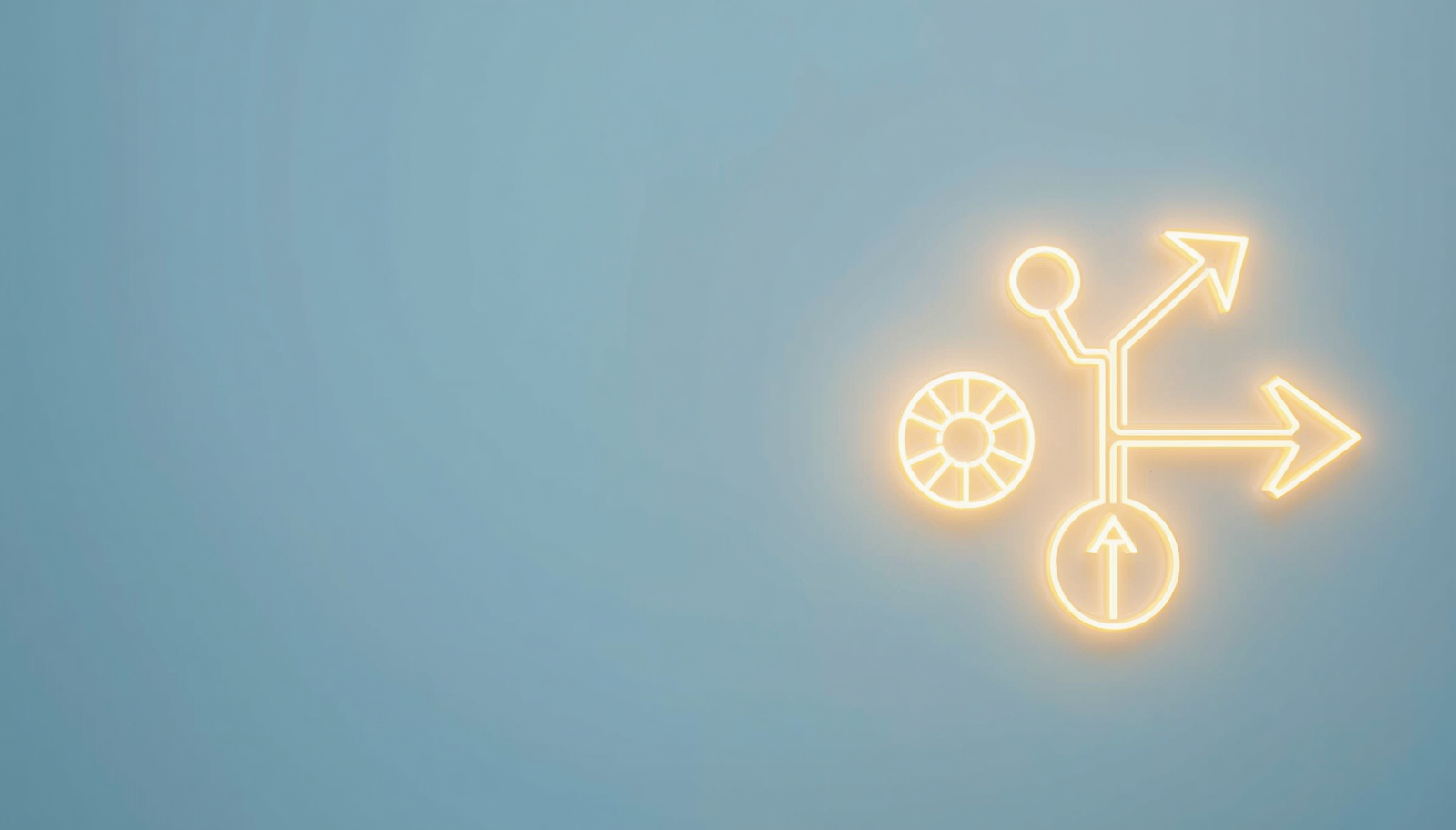 Four distinct glowing symbols forming one balanced whole, illustrating the four leader types in what kind of leader are you.